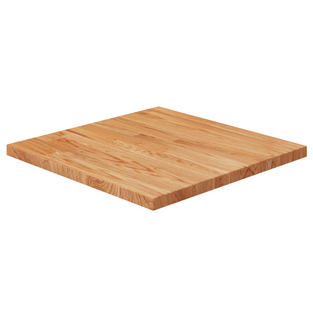 Square Table Top Light Brown 50x50x2.5cm Treated Solid Wood Oak - Tyrell & Tyrell
