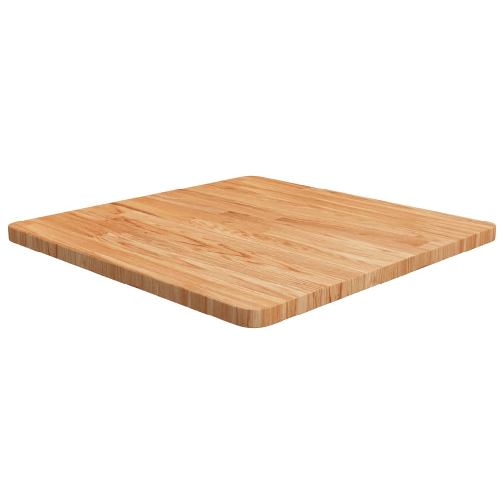 Square Table Top Light Brown 60x60x2.5cm Treated Solid Wood Oak - Decor Base
