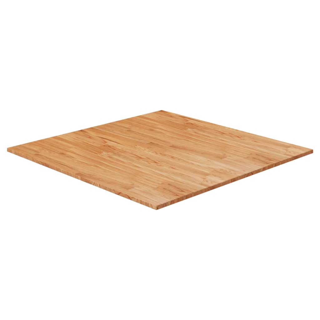 Square Table Top Light Brown 90x90x2.5cm Treated Solid Wood Oak - Style and Chic