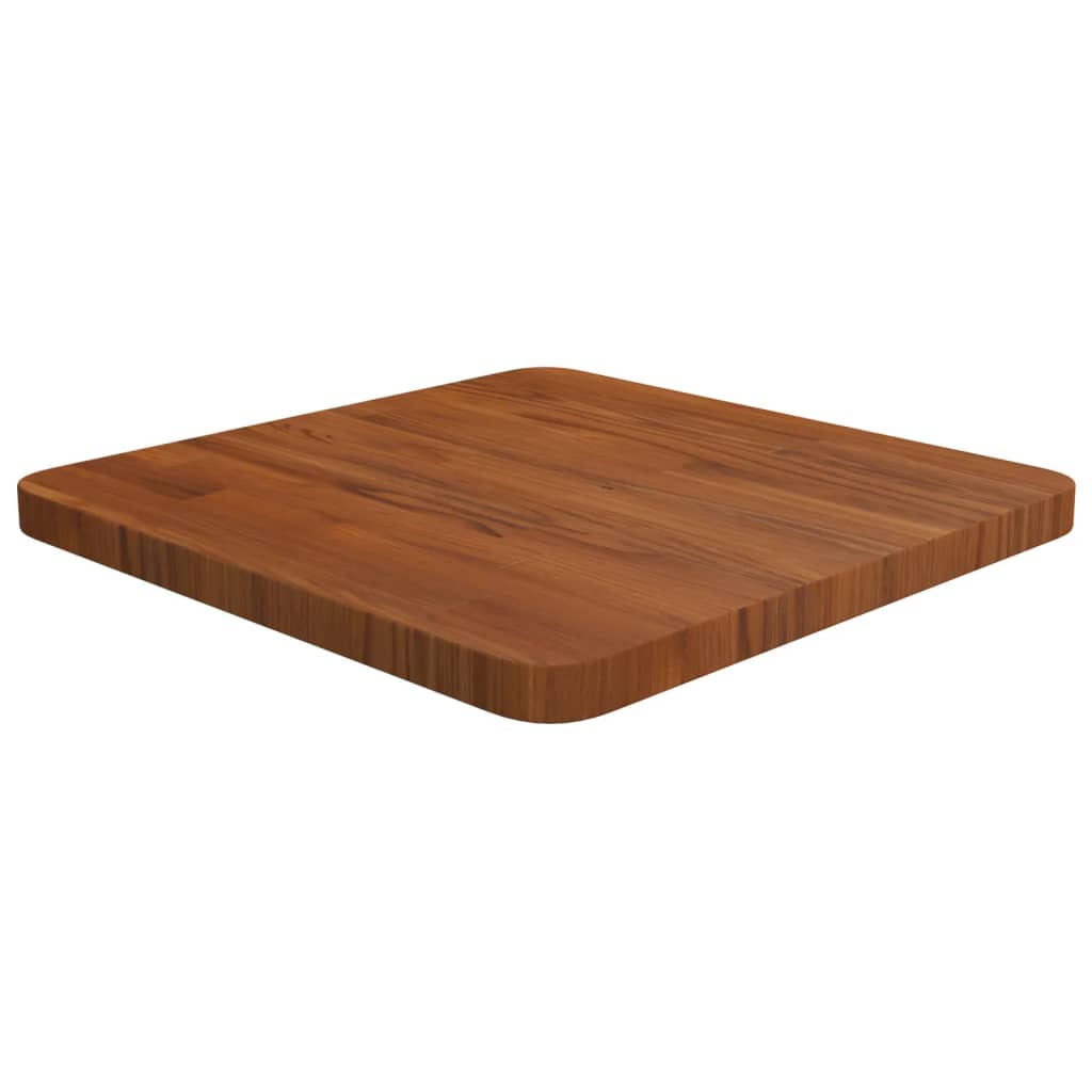 Square Table Top Dark Brown 40x40x2.5cm Treated Solid Wood Oak - Merkel Designers