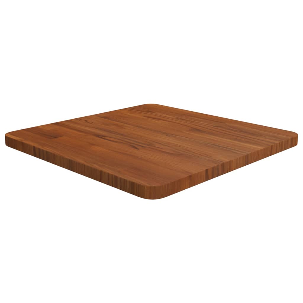 Square Table Top Dark Brown 50x50x2.5cm Treated Solid Wood Oak - The Home Maker