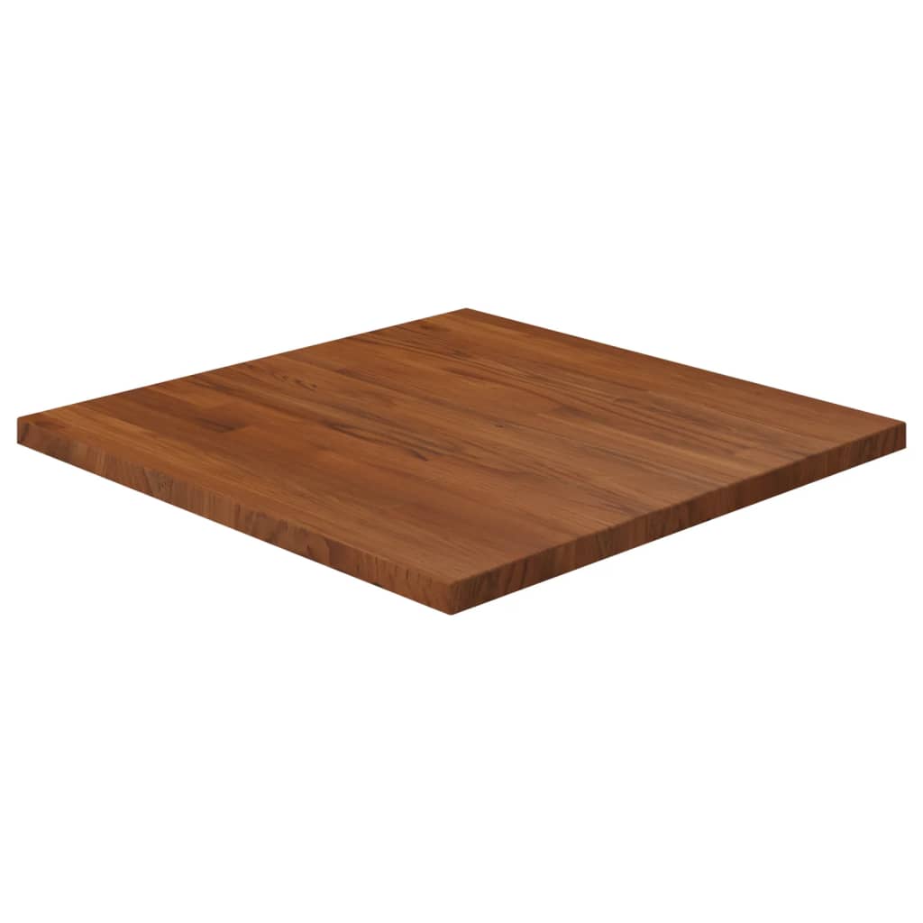 Square Table Top Dark Brown 60x60x2.5cm Treated Solid Wood Oak - Sid & Sam