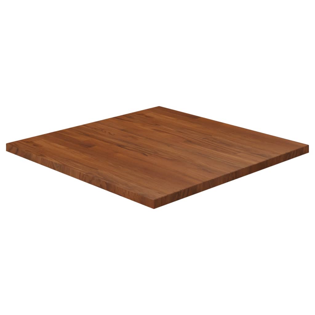 Square Table Top Dark Brown 70x70x2.5cm Treated Solid Wood Oak - R and M Furniture