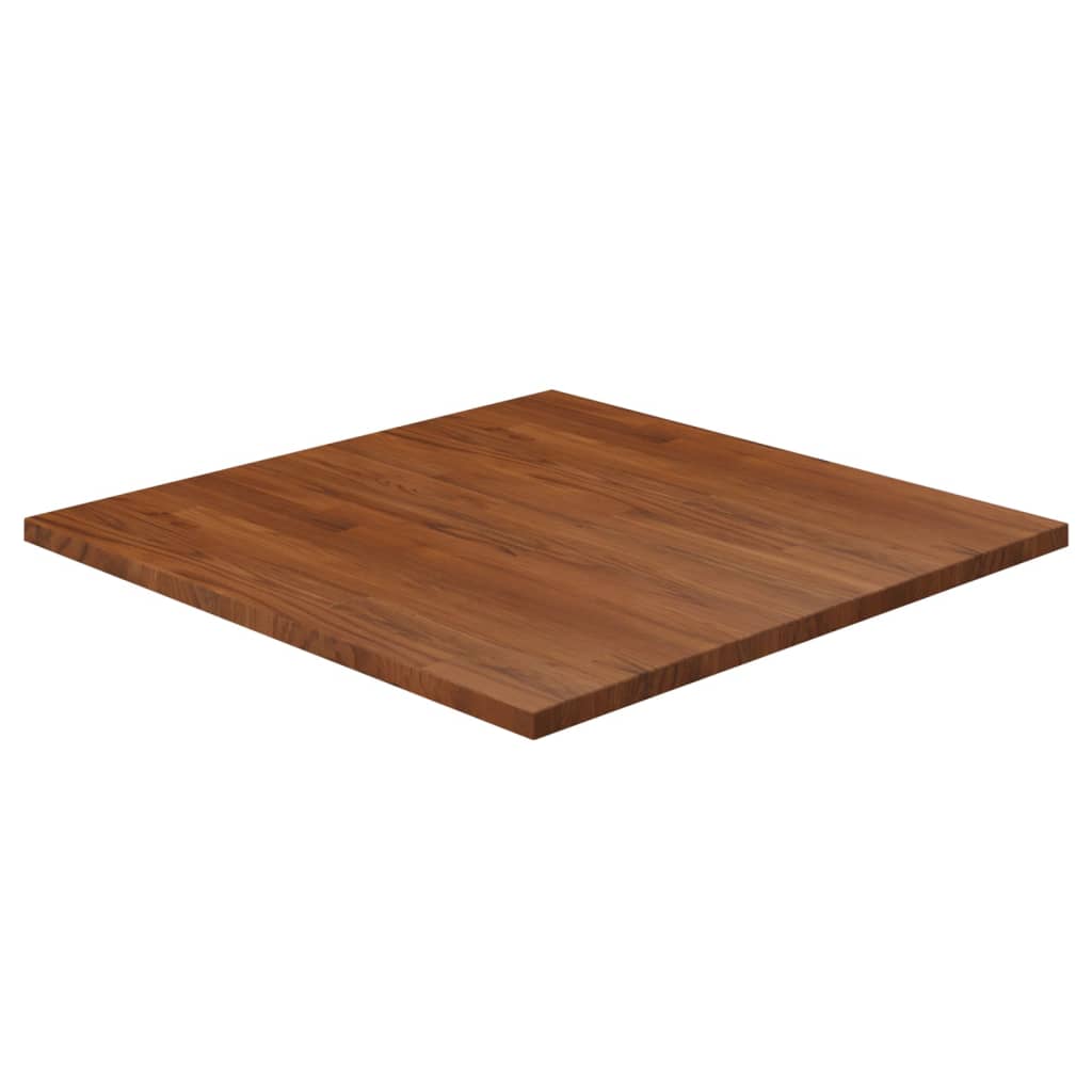 Square Table Top Dark Brown 80x80x2.5cm Treated Solid Wood Oak - Style and Chic