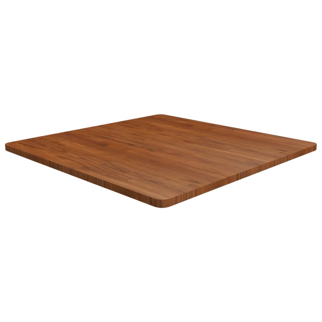Square Table Top Dark Brown 90x90x2.5cm Treated Solid Wood Oak - Direct Imports