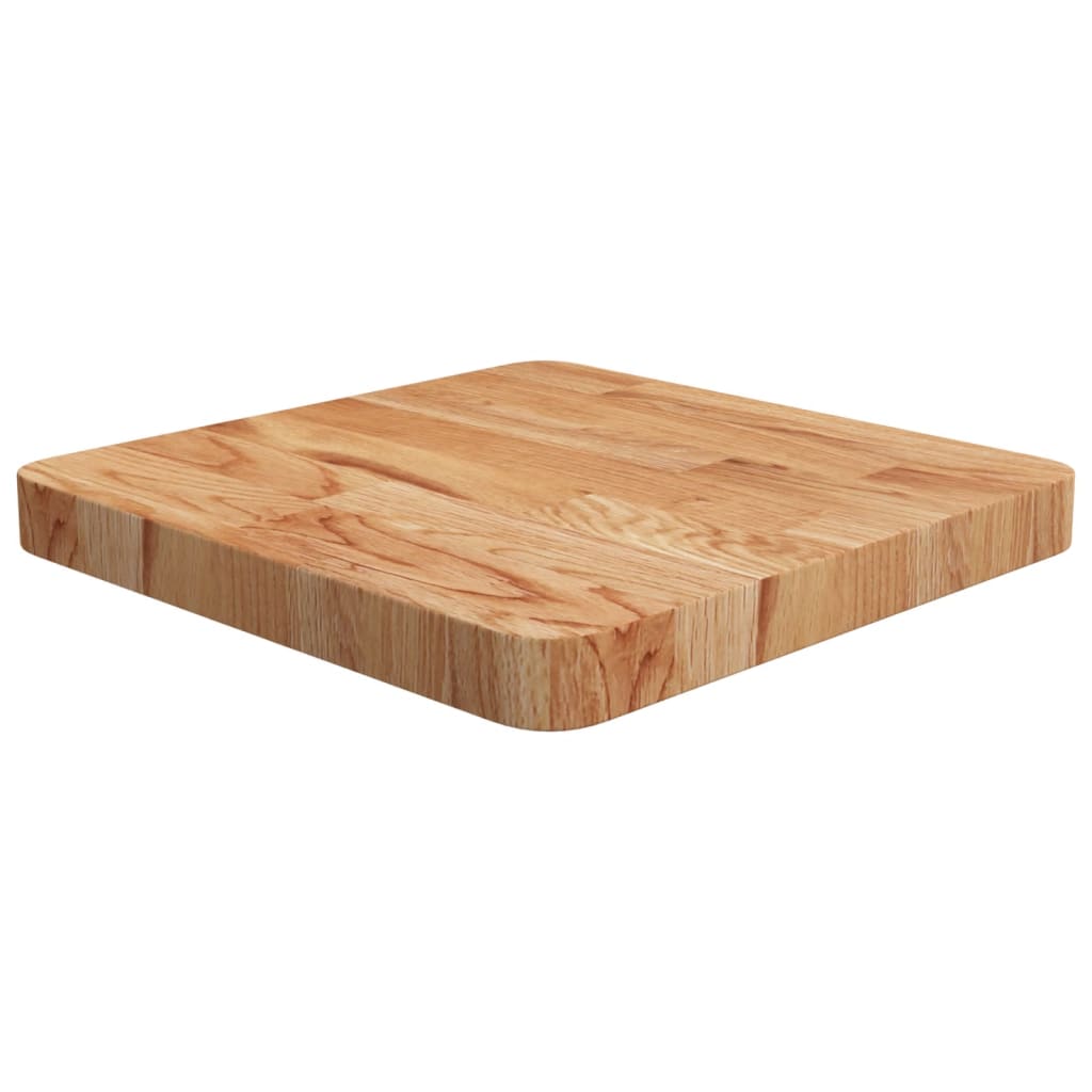Square Table Top Light Brown 40x40x4cm Treated Solid Wood Oak - The Home Maker