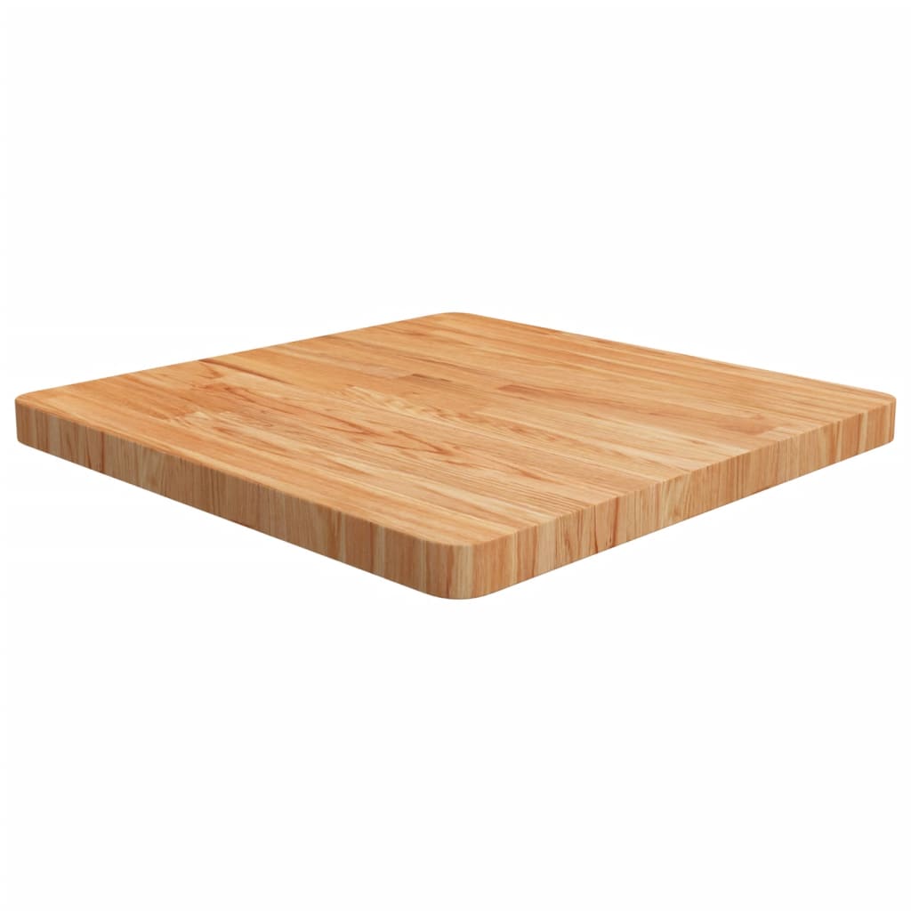Square Table Top Light Brown 60x60x4cm Treated Solid Wood Oak - The Home Maker