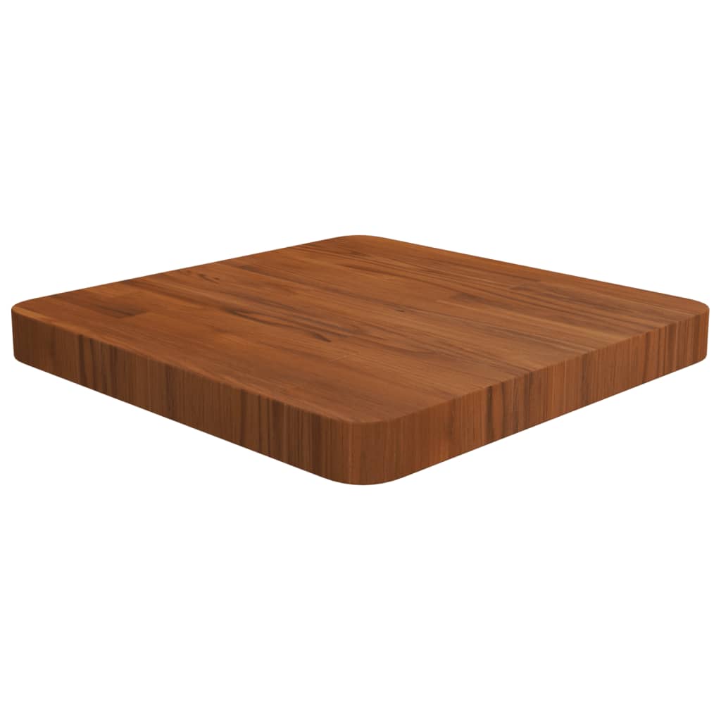 Square Table Top Dark Brown 40x40x4cm Treated Solid Wood Oak - Casper Homes