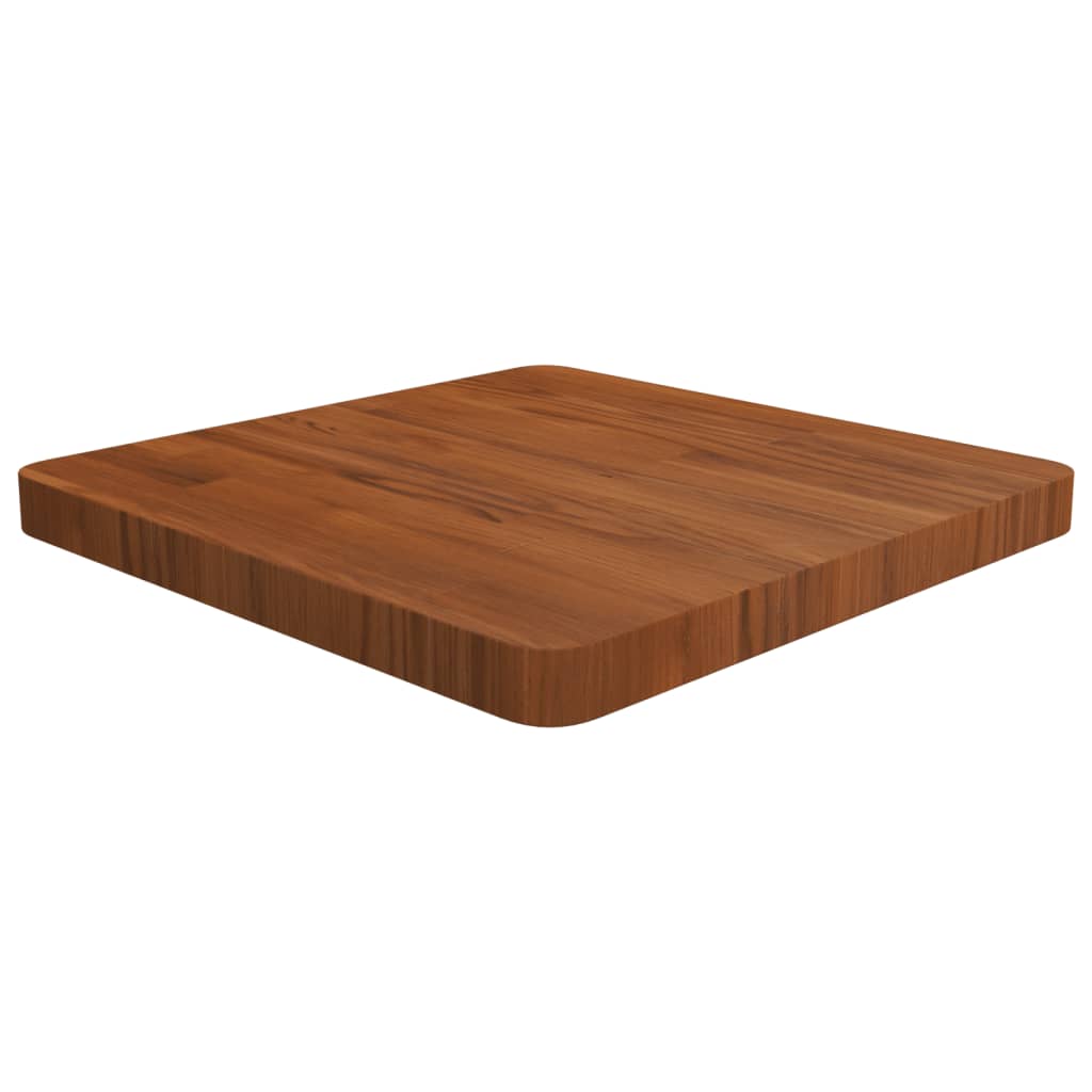 Square Table Top Dark Brown 50x50x4cm Treated Solid Wood Oak - Casper Homes