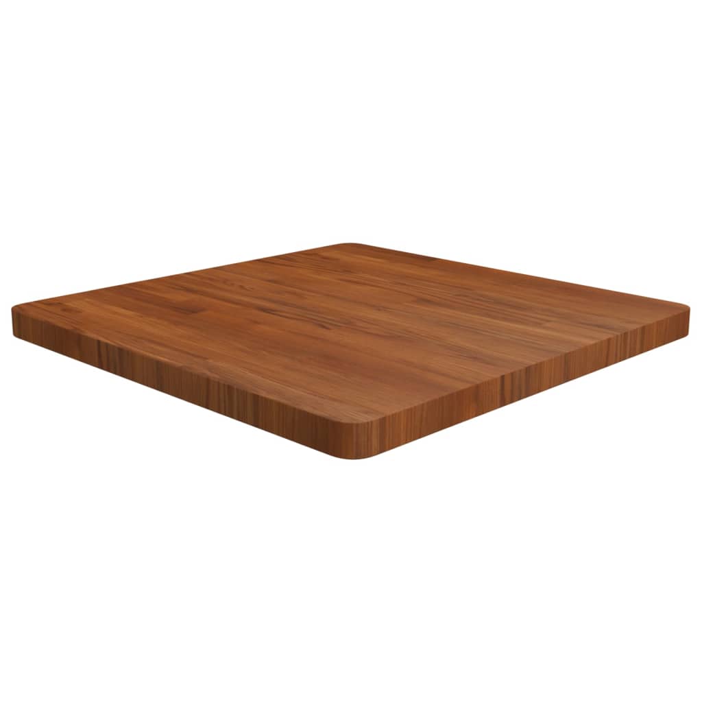 Square Table Top Dark Brown 70x70x4cm Treated Solid Wood Oak - Merkel Designers