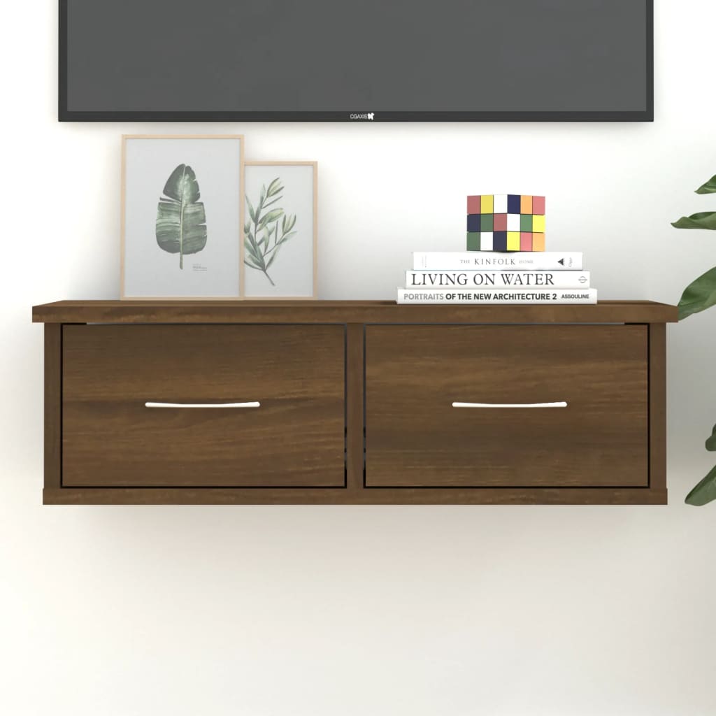 Wall Cabinet Brown Oak 60x26x18.5 cm Engineered Wood - Millennium Furniture