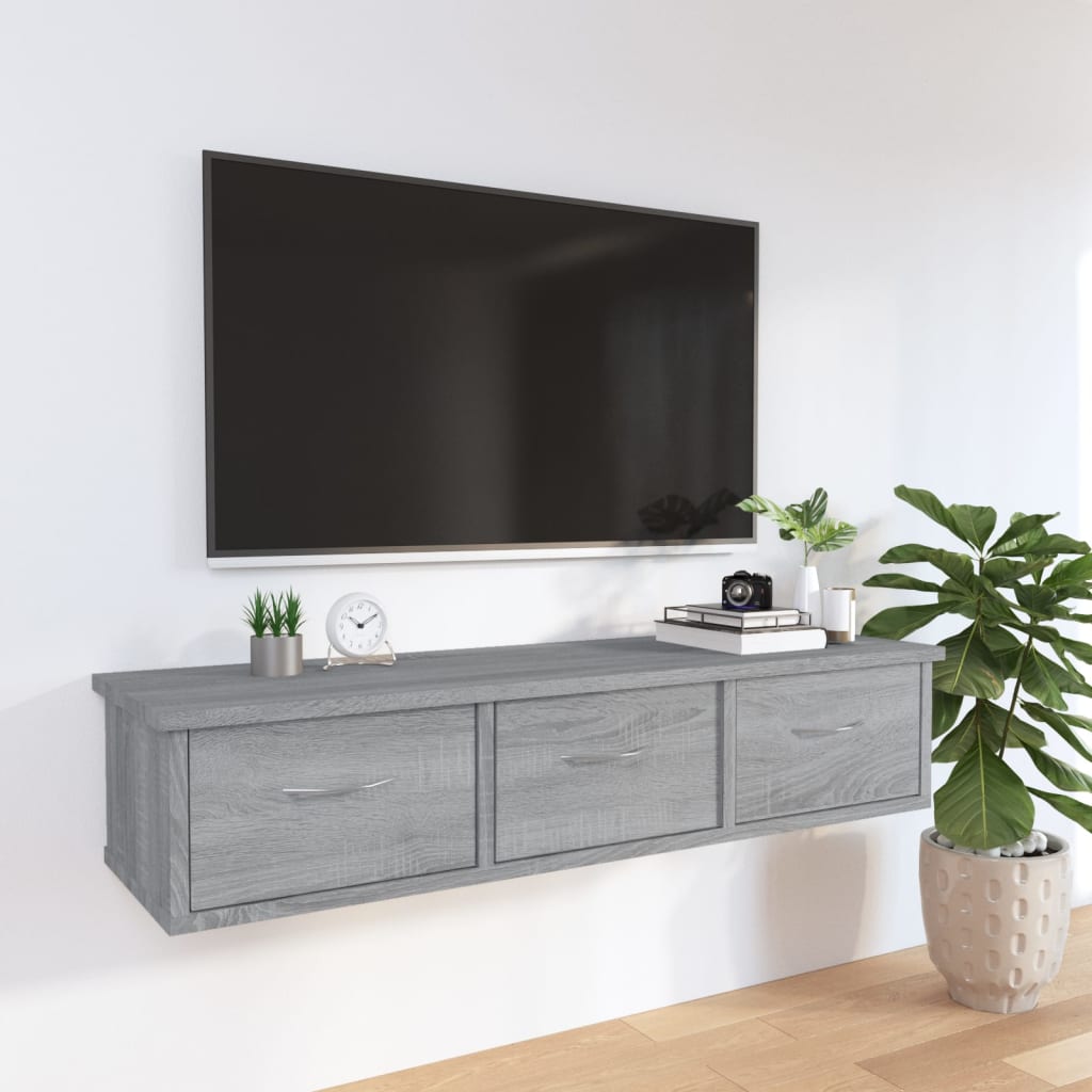 Wall Cabinet Grey Sonoma 88x26x18.5 cm Engineered Wood - Millennium Furniture