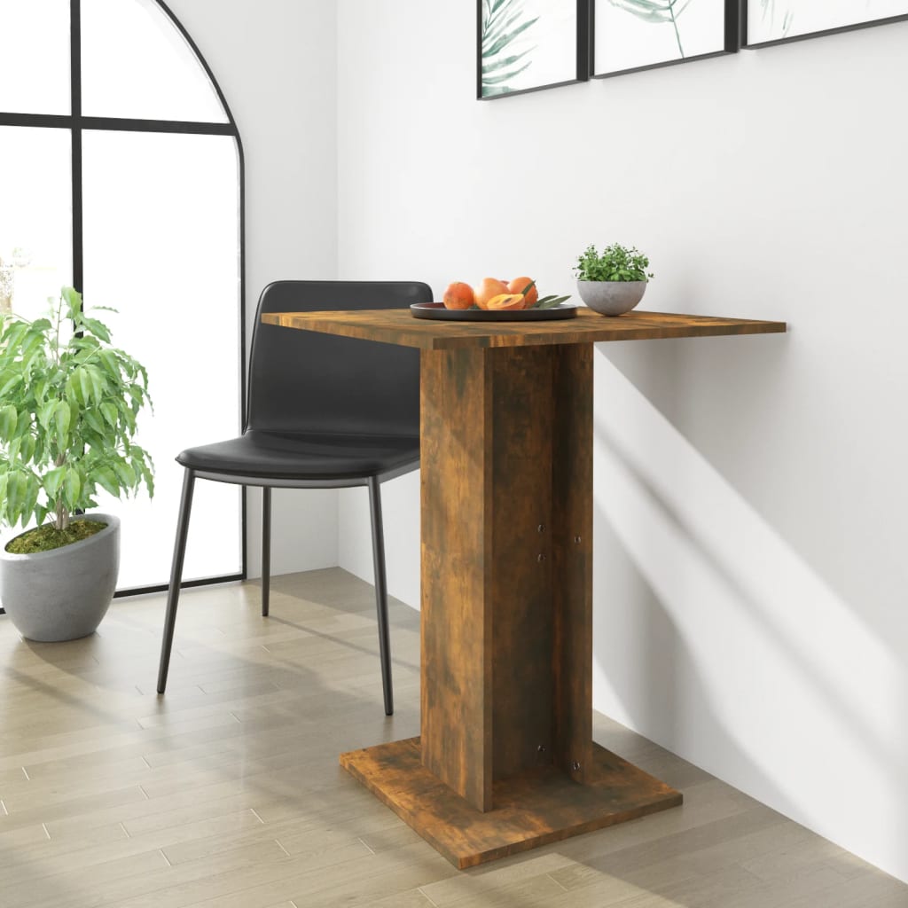 Bistro Table Smoked Oak 60x60x75 cm Engineered Wood - Unbeatable Bargains