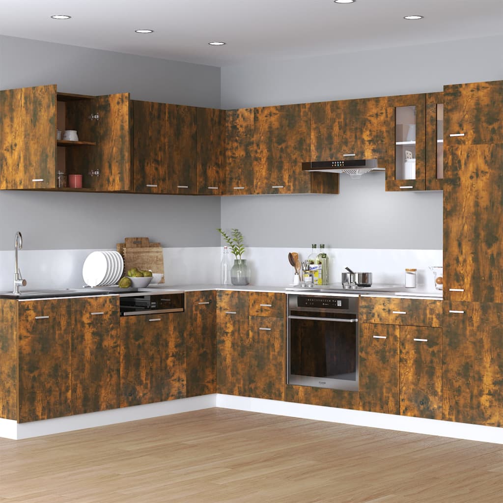 Hanging Cabinet Smoked Oak Engineered Wood - All Things Good