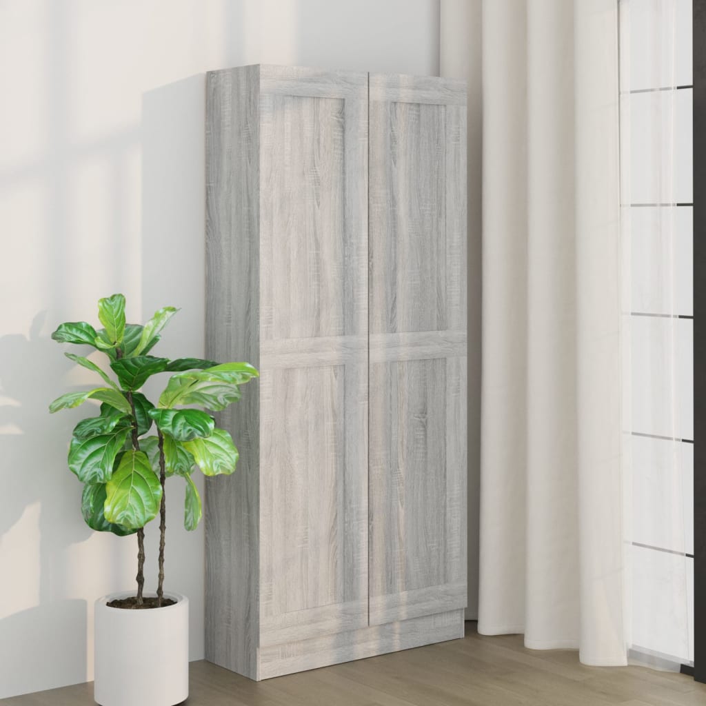 Book Cabinet Grey Sonoma 82.5x30.5x185.5 cm Engineered Wood - The Home Maker
