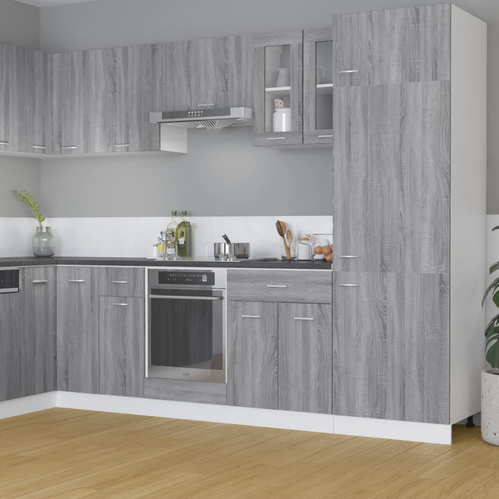 Hanging Glass Cabinet Grey Sonoma 60x31x60 cm Engineered Wood - Sid & Sam
