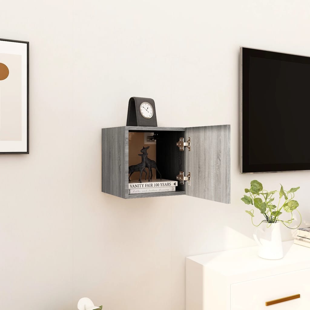 Wall Mounted TV Cabinet Grey Sonoma 30.5x30x30 cm - Discount Dealers
