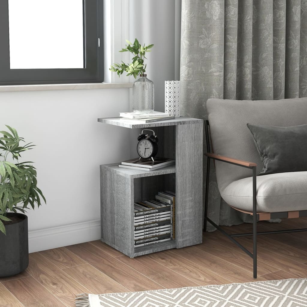 Side Table Grey Sonoma 36x30x56 cm Engineered Wood - Design Hut