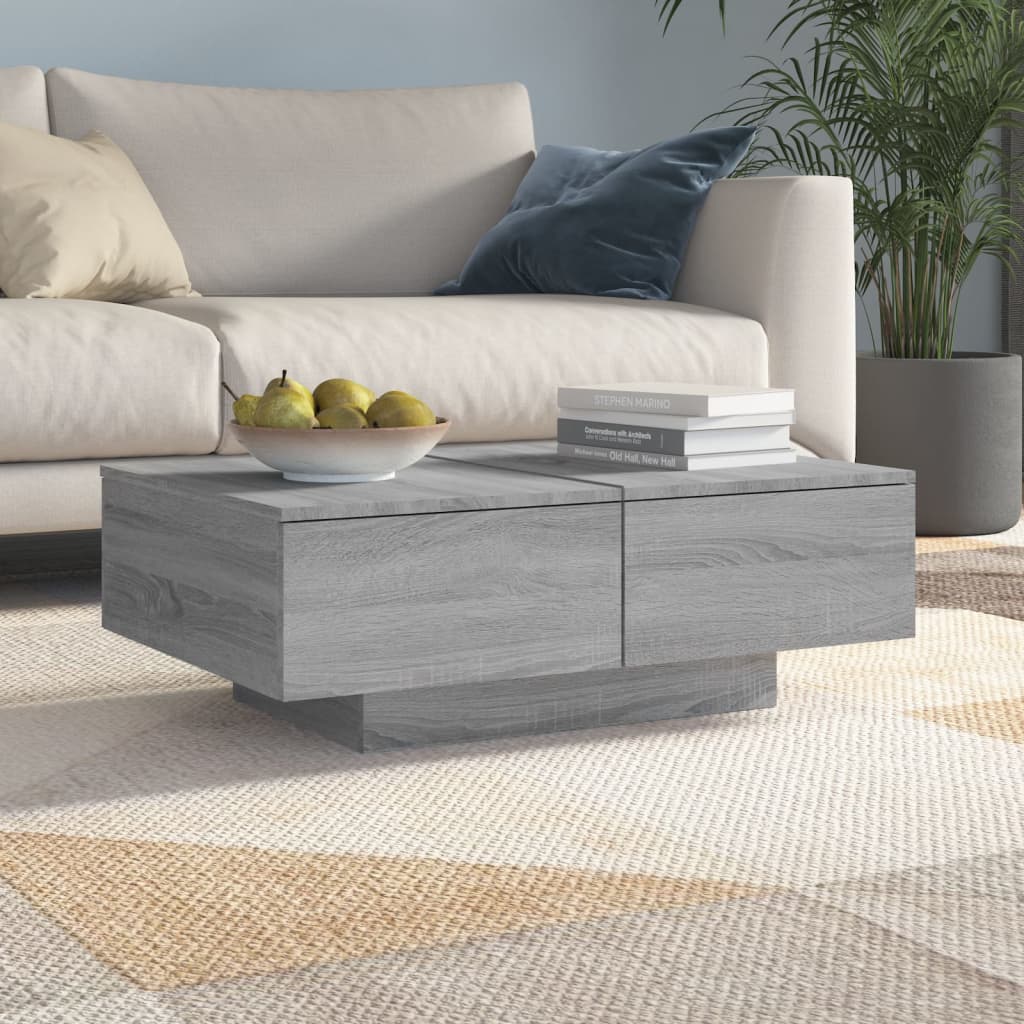 Coffee Table Grey Sonoma 90x60x31 cm Engineered Wood - Merlin Deals