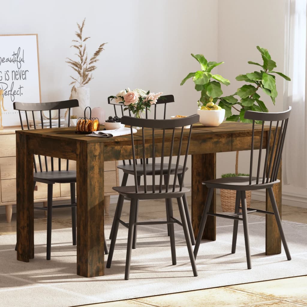 Dining Table Smoked Oak 140x74.5x76 cm Engineered Wood - Direct Imports