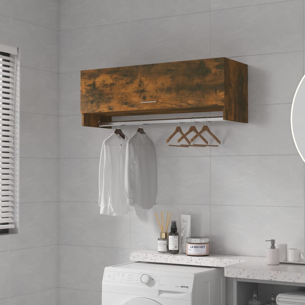 Wardrobe Smoked Oak 100x32.5x35cm Engineered Wood - Decor Base
