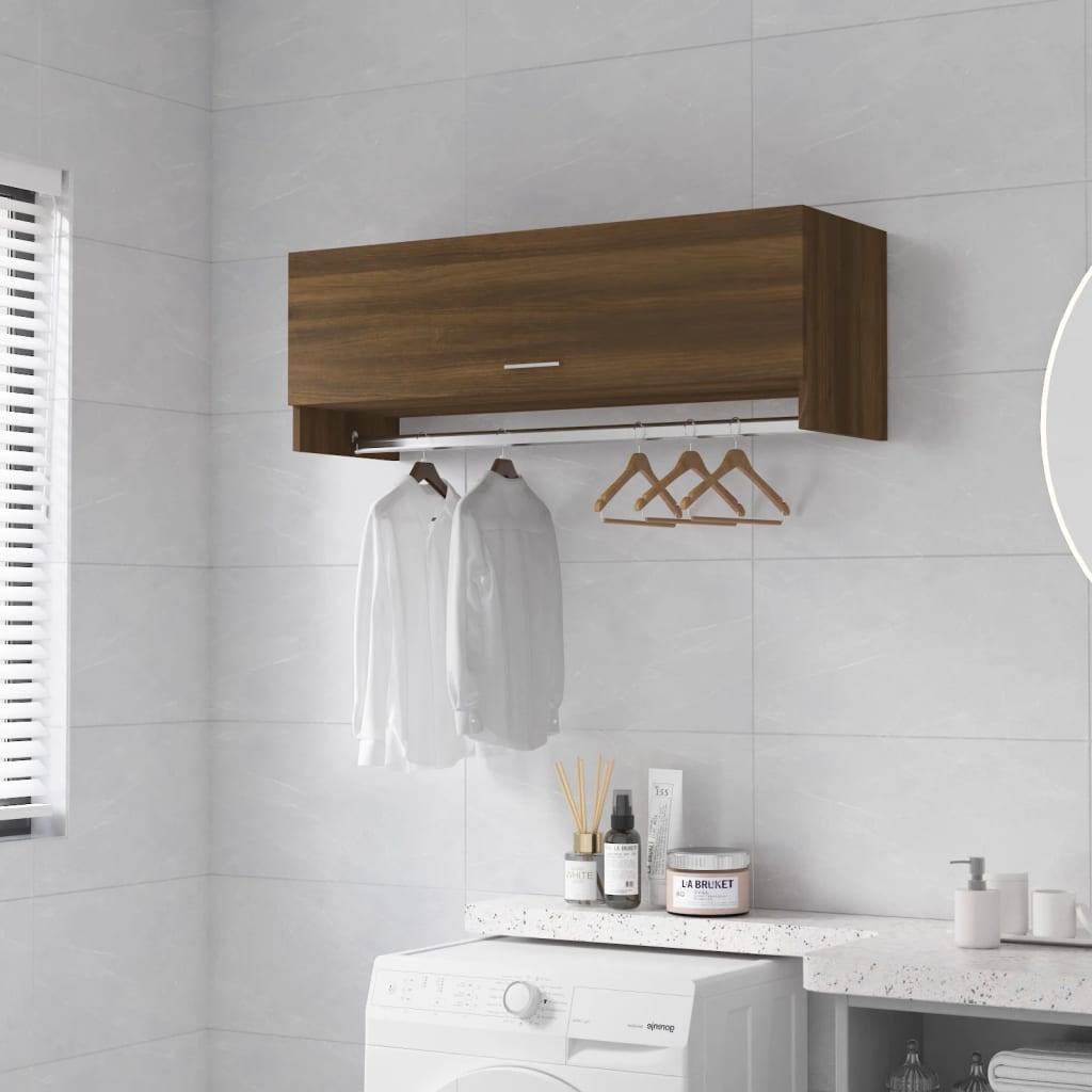 Wardrobe Brown Oak 100x32.5x35cm Engineered Wood - Millennium Furniture
