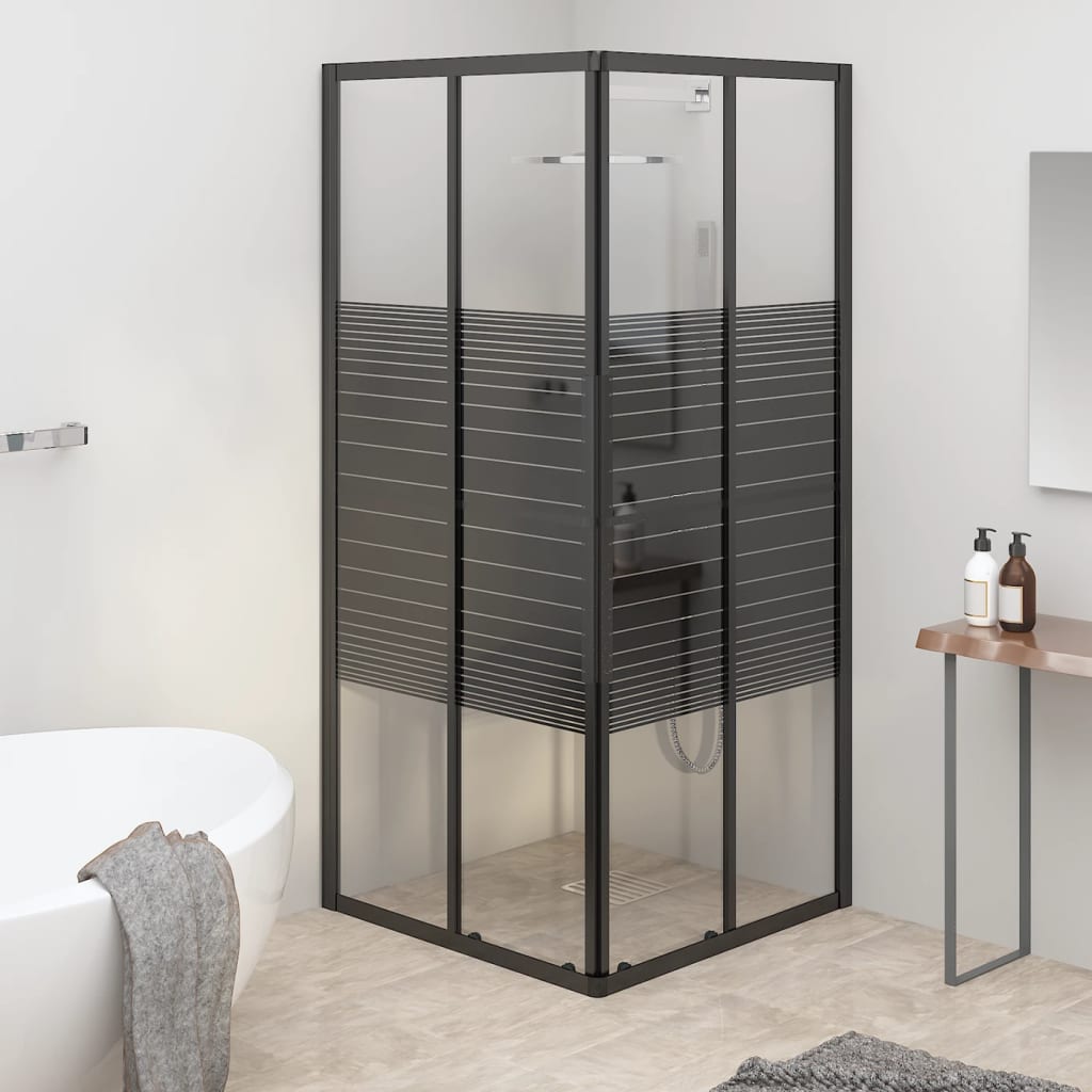 Stripe Shower Cabin ESG 80x80x180 cm Black - Merlin Deals