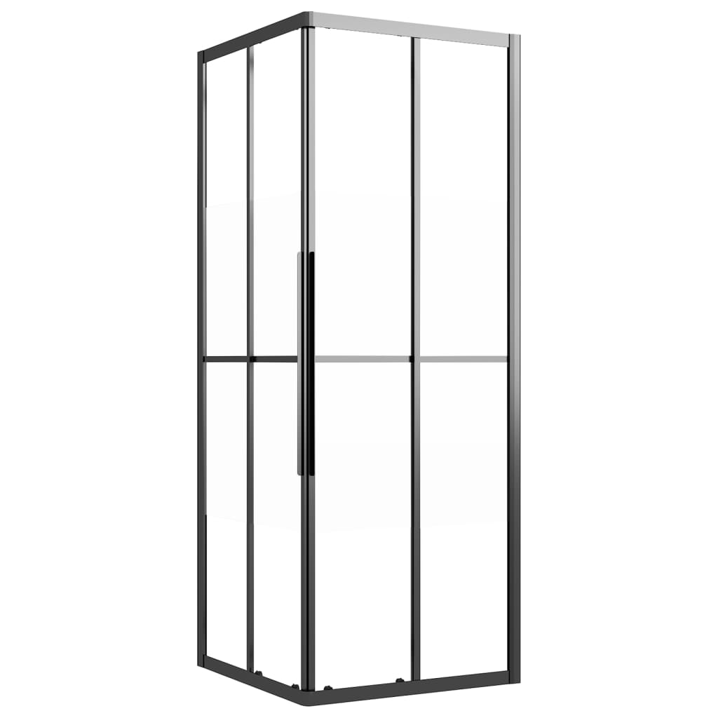 Shower Cabin Half Frosted ESG 80x80x180 cm Black - R and M Furniture