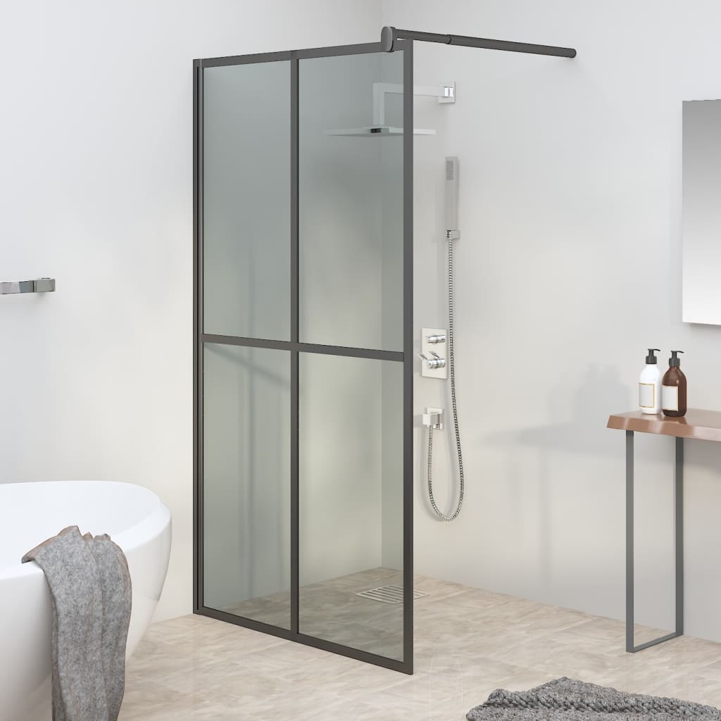 Walk-in Shower Screen 118x190 cm Dark Tempered Glass - Millennium Furniture