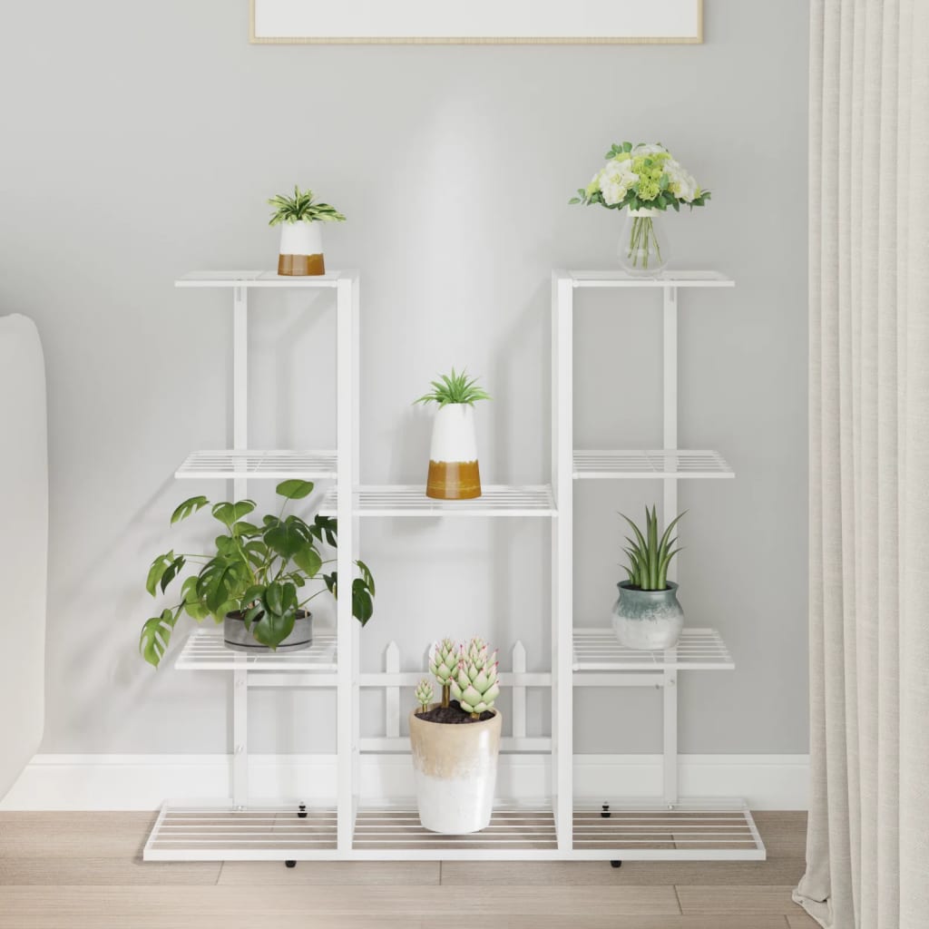 Flower Stand 94.5x25x89 cm White Iron - Design Hut