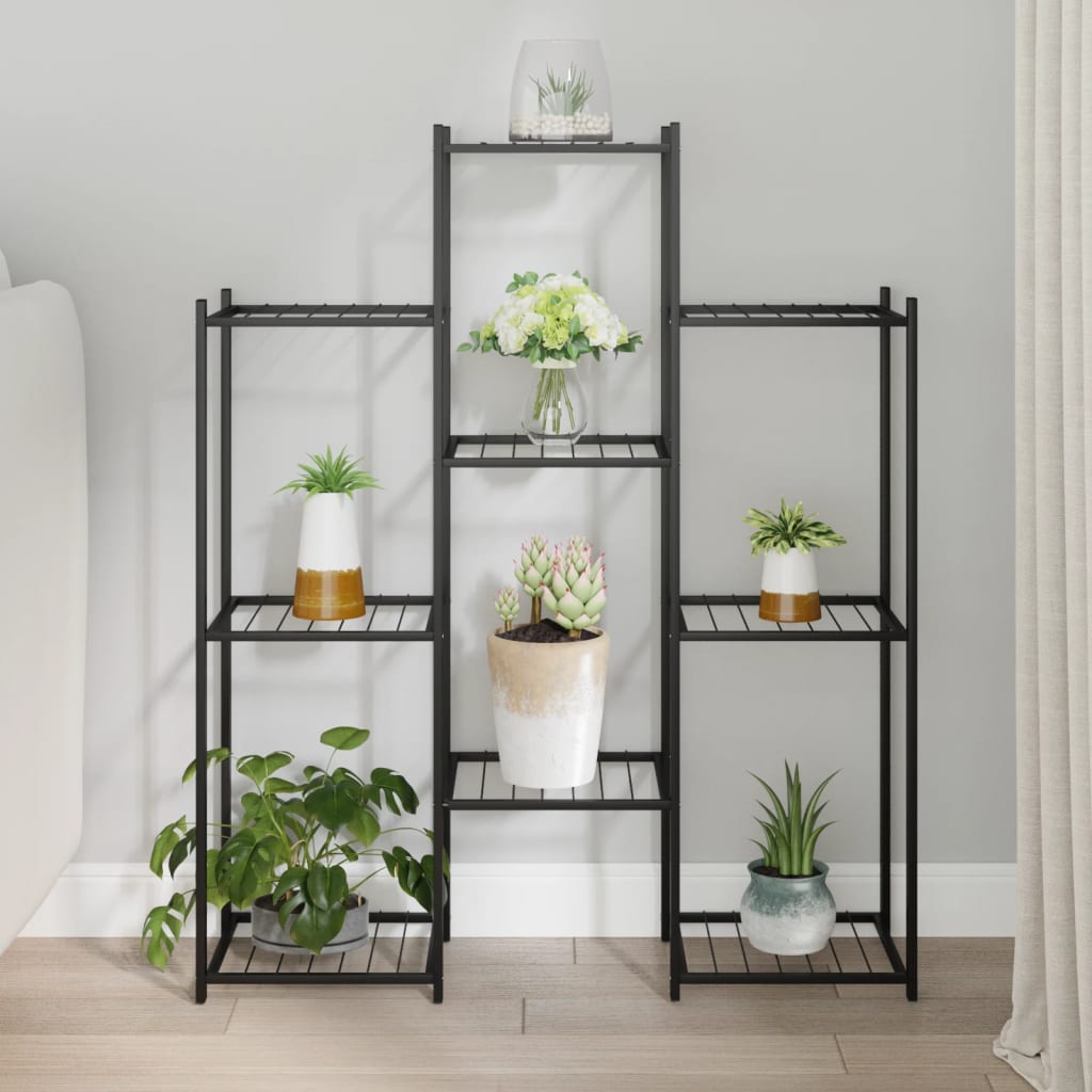 Flower Stand 83x25x100 cm Black Iron - Millennium Furniture