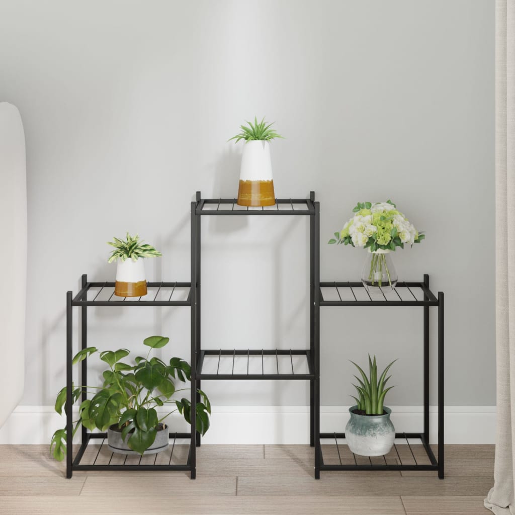 Flower Stand 83x25x60 cm Black Iron - Decor Base