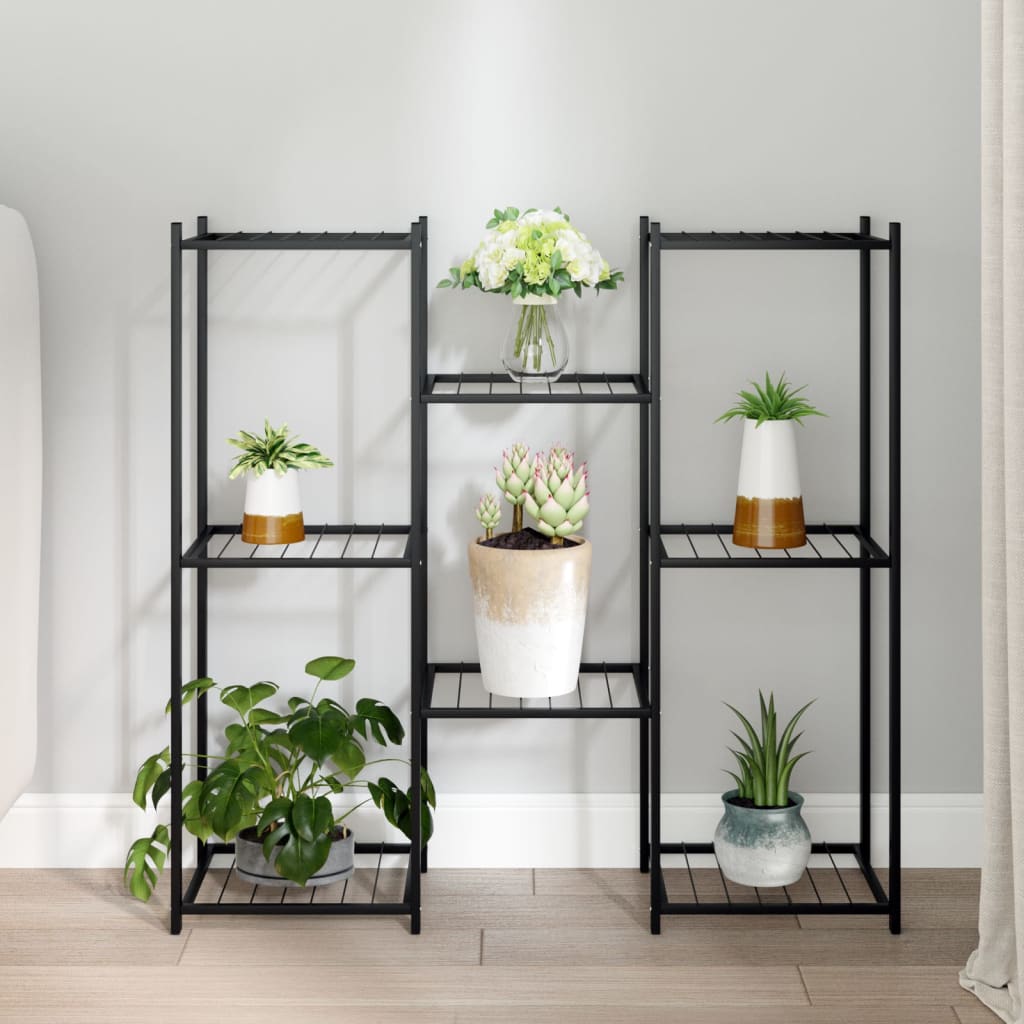Flower Stand 83x25x80 cm Black Iron - Decor Base