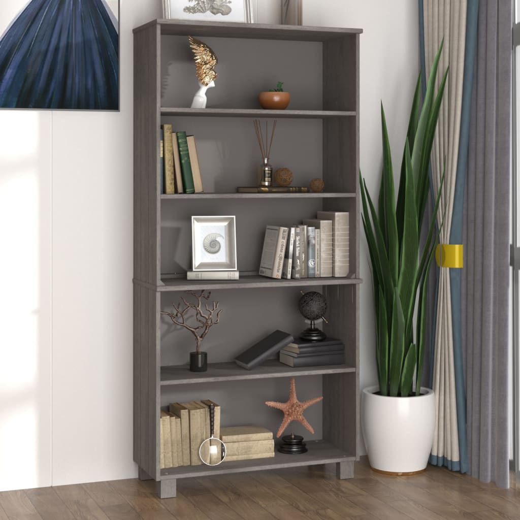 Highboard HAMAR Solid Wood Pine Light Grey - Tyrell & Tyrell