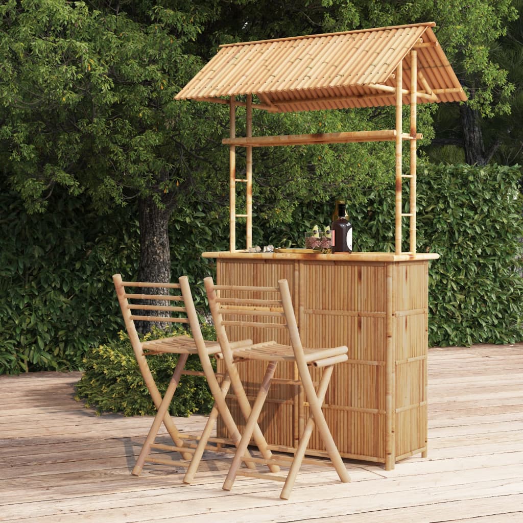 3 Piece Bar Set Bamboo - Merlin Deals
