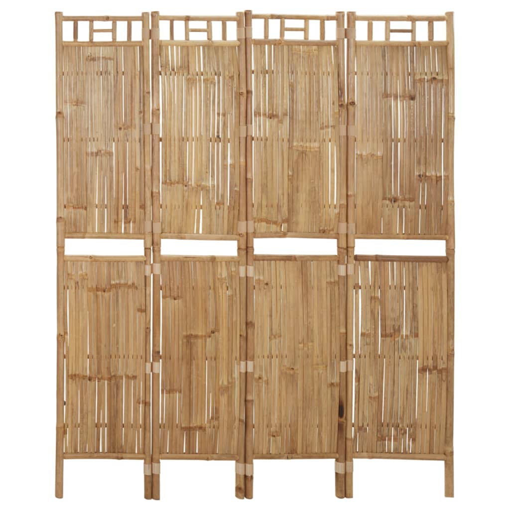 4-Panel Room Divider Bamboo 160x180 cm - The Home Maker