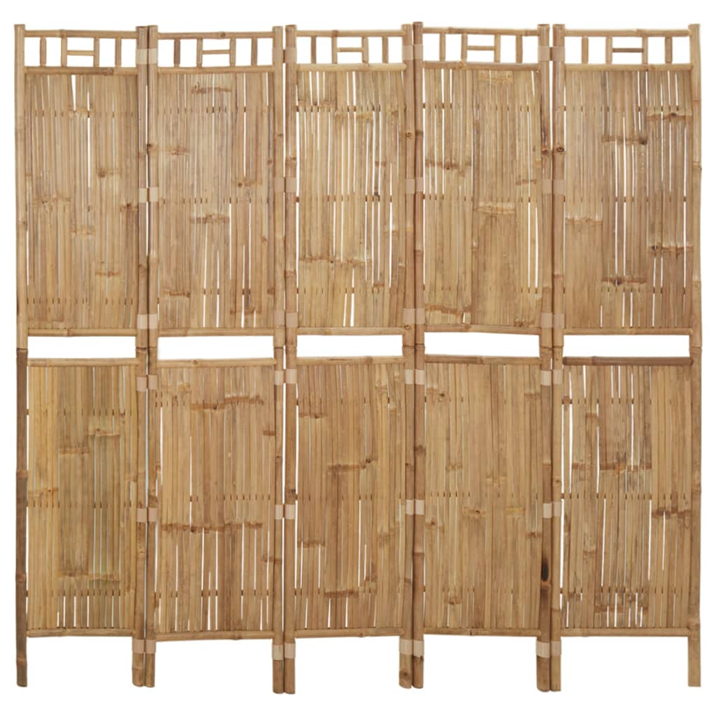 5-Panel Room Divider Bamboo 200x180 cm - Millennium Furniture