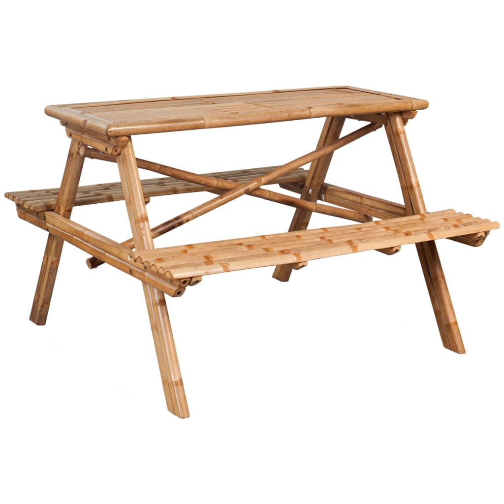 Picnic Table 115x115x81 cm Bamboo - Decor Base