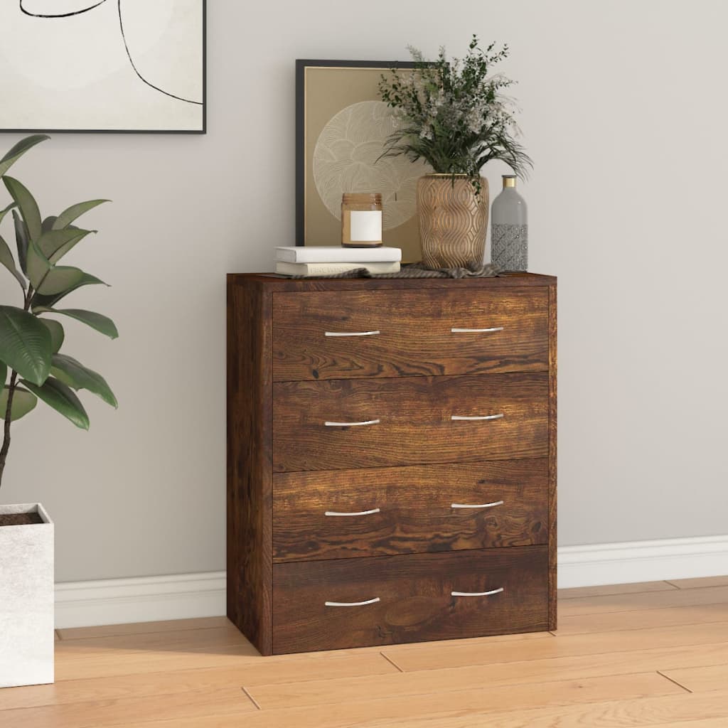 Sideboard with 4 Drawers 60x30.5x71 cm Smoked Oak - Tyrell & Tyrell