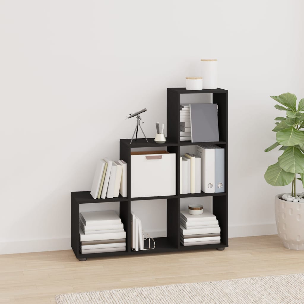Staircase Bookcase Black 107 cm Engineered Wood - Style and Chic