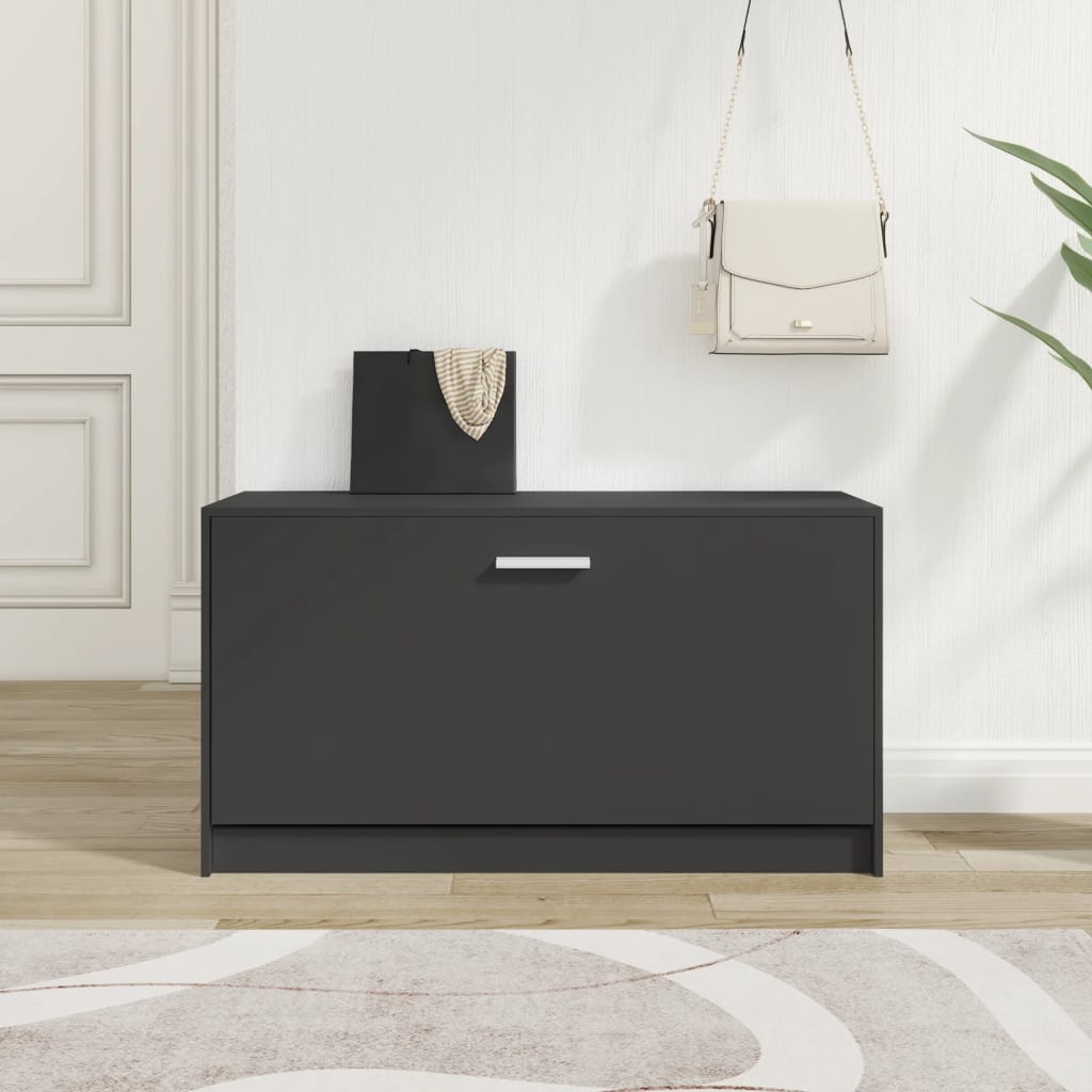Shoe Bench Black 80x24x45 cm Engineered Wood - Unbeatable Bargains