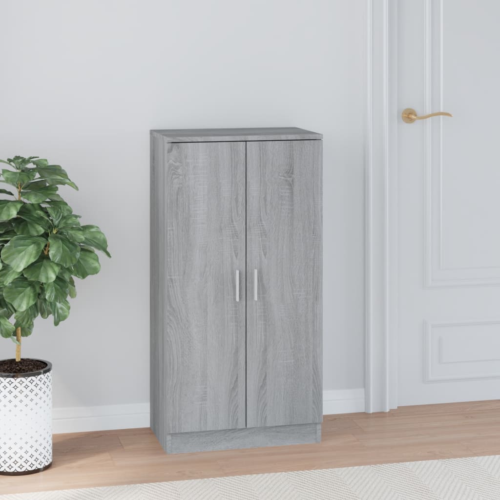 Shoe Cabinet Grey Sonoma 55x35x108cm Engineered Wood - R and M Furniture