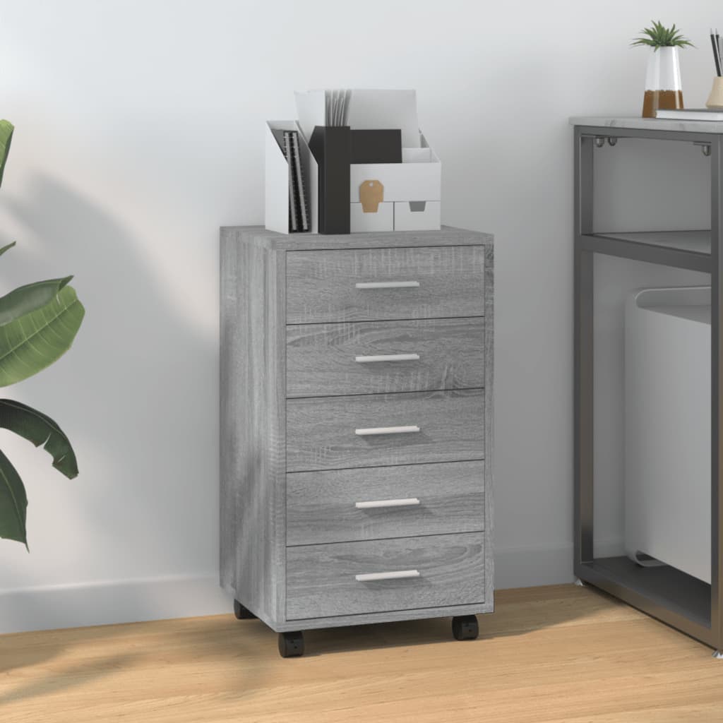 Drawer Cabinet with Castors Grey Sonoma Engineered Wood - Direct Imports