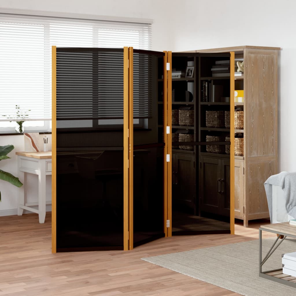 3-Panel Room Divider Black 210x180 cm - Unbeatable Bargains