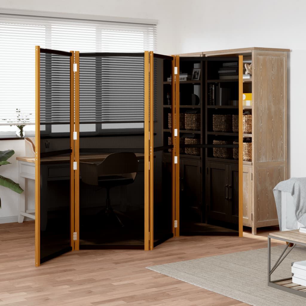 4-Panel Room Divider Black 280x180 cm - R and M Furniture