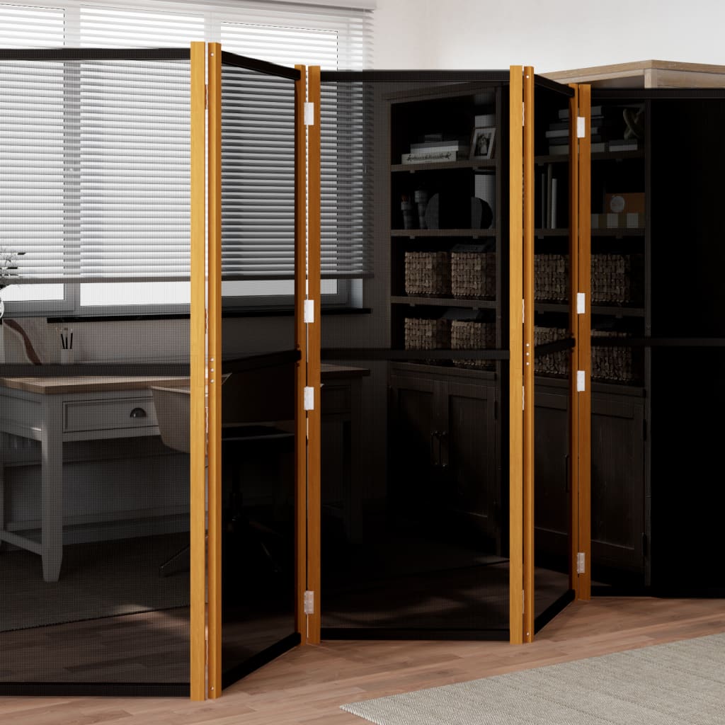 6-Panel Room Divider Black 420x180 cm - R and M Furniture