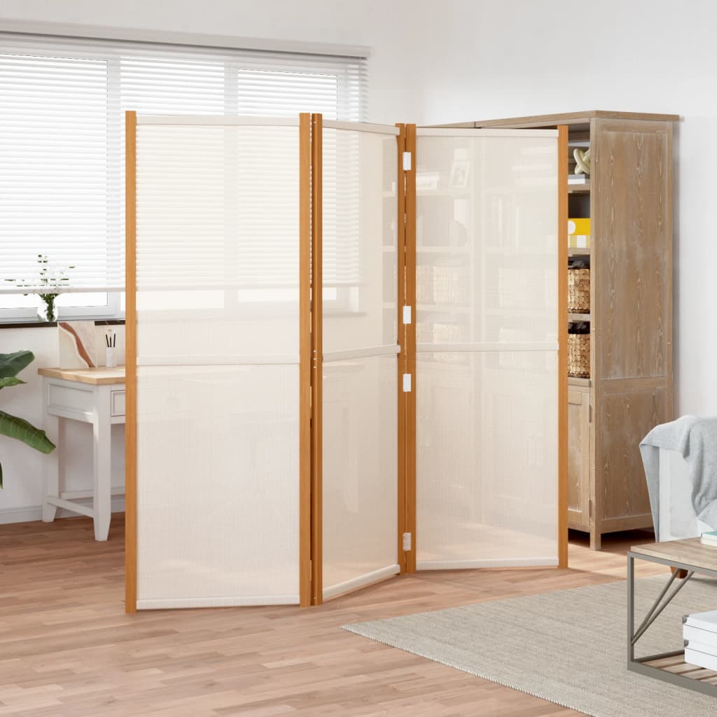 3-Panel Room Divider Cream White 210x180 cm - Casper Homes
