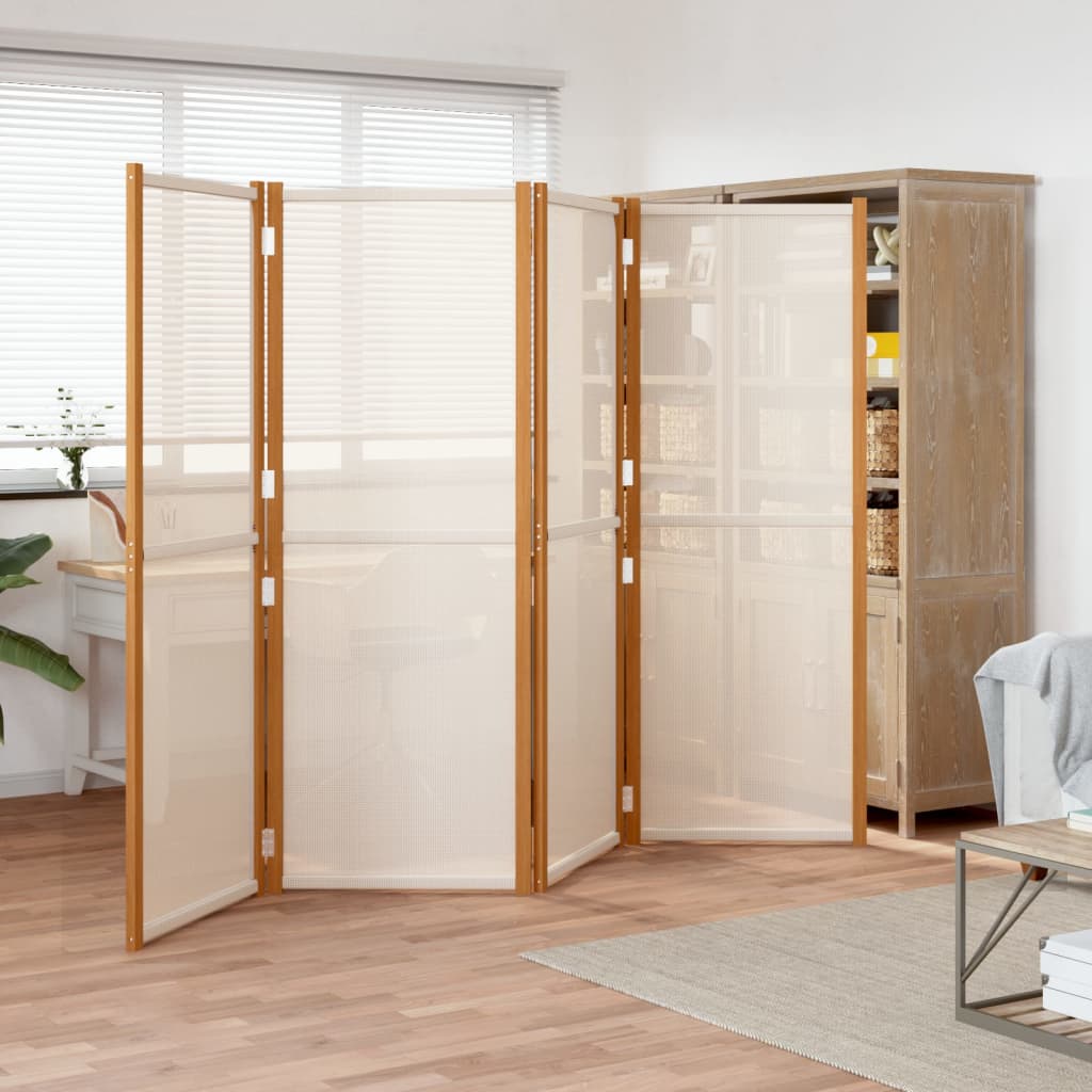 4-Panel Room Divider Cream White 280x180 cm - Brittle & Co