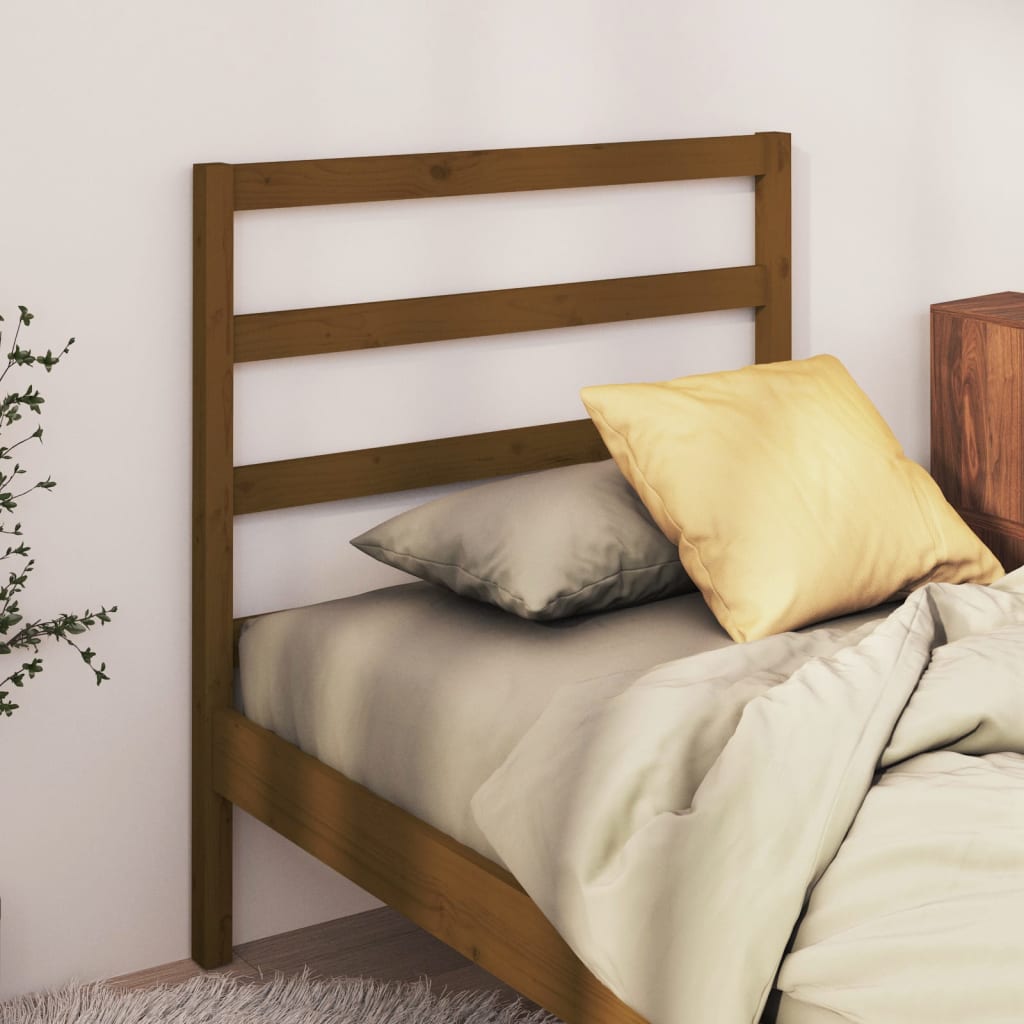 Bed Headboard Honey Brown 81x4x100cm Solid Wood Pine - Design Hut