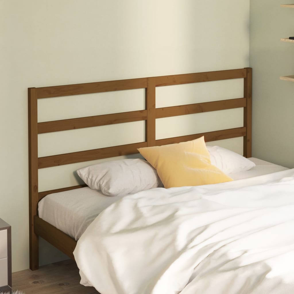 Bed Headboard Honey Brown 146x4x100 cm Solid Wood Pine - Unbeatable Bargains